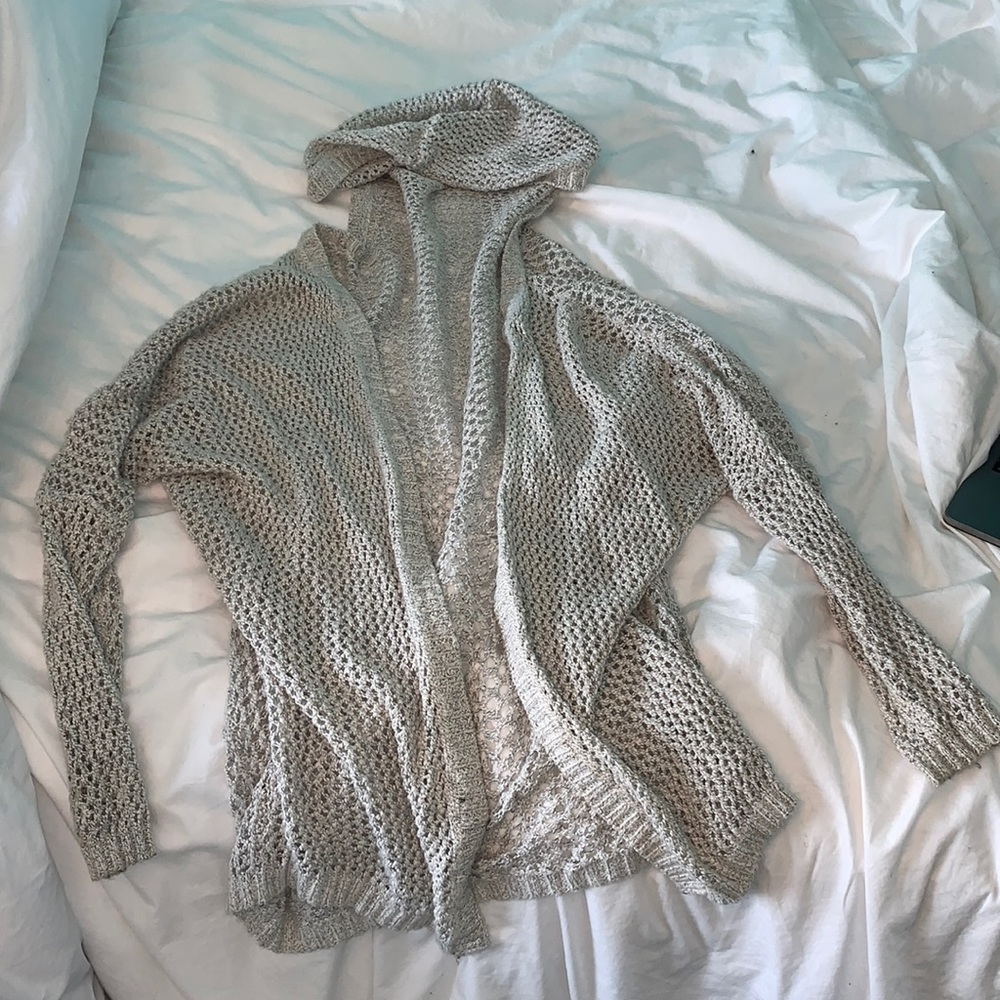 slouchy open knit cardigan